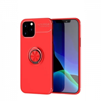 Apple iPhone 12 Kılıf Range Yüzüklü Silikon - Kırmızı