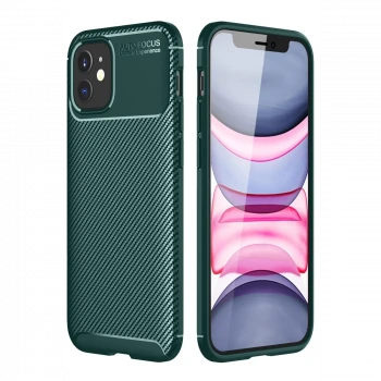 Apple iPhone 12 Mini Kılıf Auto Focus Karbon Kapak - Yeşil