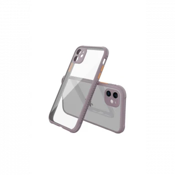 Apple iPhone 12 Mini Kılıf Miami Şeffaf Silikon - Açık Mor