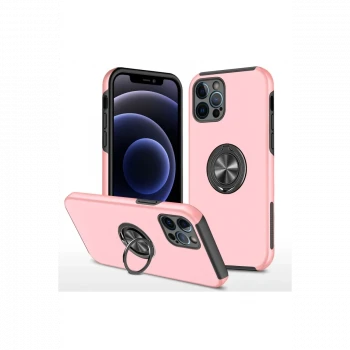 Apple iPhone 12 Pro Kılıf Elit Yüzüklü Kapak - Pembe