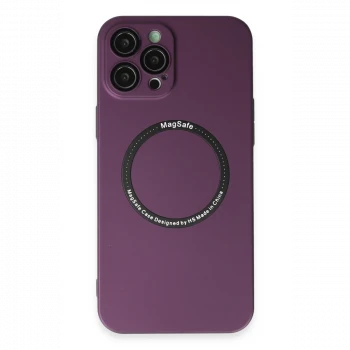 Apple iPhone 12 Pro Kılıf Jack Magneticsafe Lens Silikon - Mürdüm