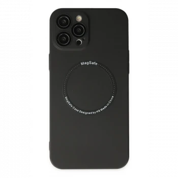 Apple iPhone 12 Pro Kılıf Jack Magneticsafe Lens Silikon - Siyah