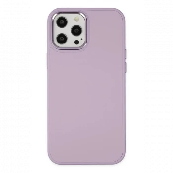 Apple iPhone 12 Pro Max Kılıf Asya Deri Silikon - Lila
