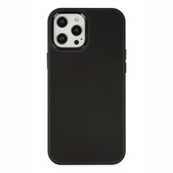 Apple iPhone 12 Pro Max Kılıf Asya Deri Silikon - Siyah