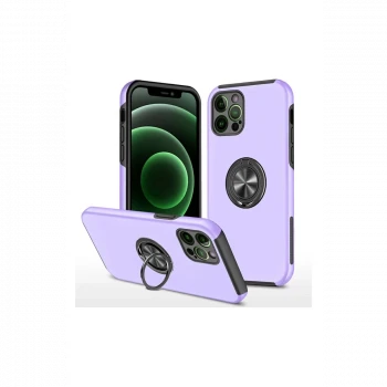 Apple iPhone 12 Pro Max Kılıf Elit Yüzüklü Kapak - Mor