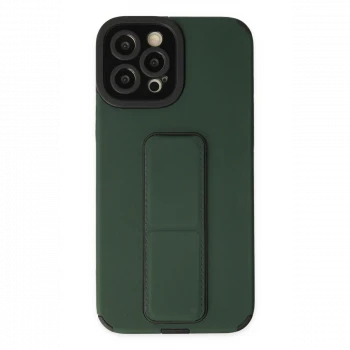 Apple iPhone 12 Pro Max Kılıf Mega Standlı Silikon - Yeşil