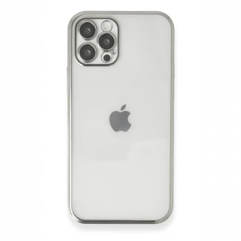 Apple iPhone 12 Pro Max Kılıf Razer Lensli Silikon - Gümüş