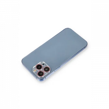 Apple iPhone 12 Pro Max Shine Kamera Lens Koruma Cam - Pembe