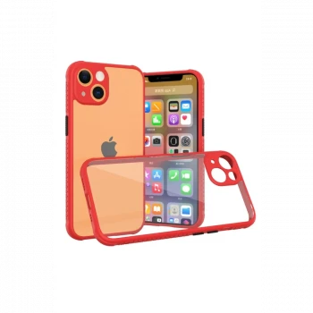Apple iPhone 13 Mini Kılıf Miami Şeffaf Silikon - Kırmızı