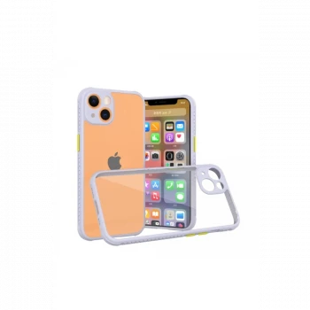 Apple iPhone 13 Mini Kılıf Miami Şeffaf Silikon - Lila
