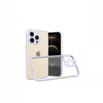 Apple iPhone 13 Pro Kılıf Miami Şeffaf Silikon - Lila