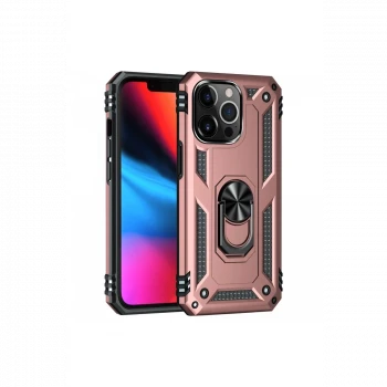 Apple iPhone 13 Pro Kılıf Sofya Yüzüklü Silikon Kapak - Rose