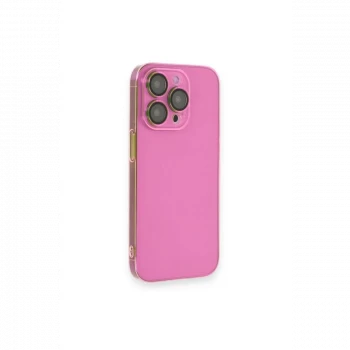 Apple iPhone 13 Pro Max Kılıf Armada Lensli Kapak - Pembe