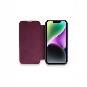 Apple iPhone 13 Pro Max Kılıf Dolpin Kapaklı - Derin Mor