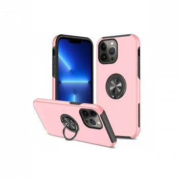 Apple iPhone 13 Pro Max Kılıf Elit Yüzüklü Kapak - Pembe