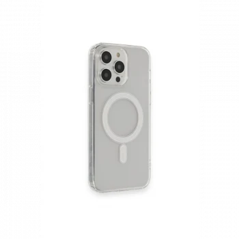 Apple iPhone 13 Pro Max Kılıf Matte Şeffaf Magneticsafe - Şeffaf