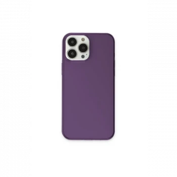 Apple iPhone 13 Pro Max Kılıf Pc Sert Şeffaf Kapak - Mor