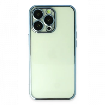 Apple iPhone 13 Pro Max Kılıf Razer Lensli Silikon - Açık Mavi