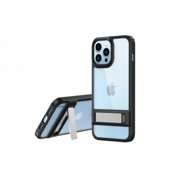 Apple iPhone 13 Pro Max Kılıf Rolet Stand Kapak - Siyah