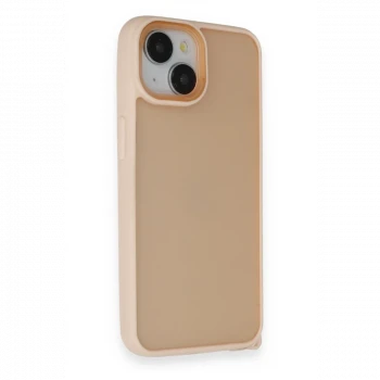 Apple iPhone 14 Kılıf Elegant Kapak - Pudra
