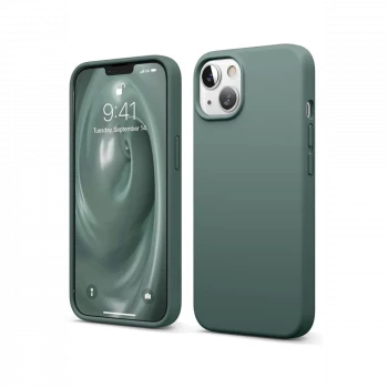 Apple iPhone 14 Kılıf First Silikon - Koyu Yeşil