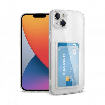 Apple iPhone 14 Plus Kılıf Kart Şeffaf Silikon - Şeffaf
