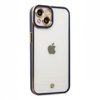 Apple iPhone 14 Plus Kılıf Liva Lens Silikon - Mavi
