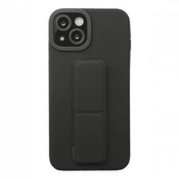 Apple iPhone 14 Plus Kılıf Mega Standlı Silikon - Siyah