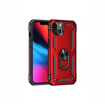 Apple iPhone 14 Plus Kılıf Sofya Yüzüklü Silikon Kapak - Kırmızı