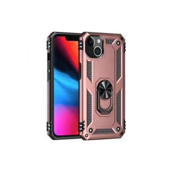 Apple iPhone 14 Plus Kılıf Sofya Yüzüklü Silikon Kapak - Rose