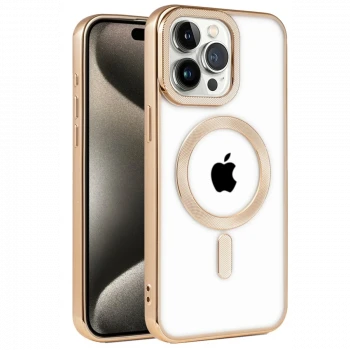 Apple iPhone 14 Pro Kılıf Kronos Magsafe Kapak - Gold