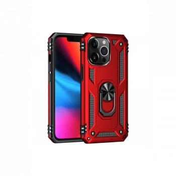 Apple iPhone 14 Pro Kılıf Sofya Yüzüklü Silikon Kapak - Kırmızı