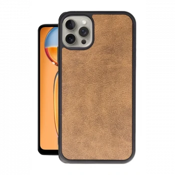 Apple iPhone 14 Pro Max Kılıf Aras Deri Kapak - Taba