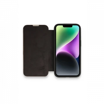 Apple iPhone 14 Pro Max Kılıf Dolpin Kapaklı - Siyah
