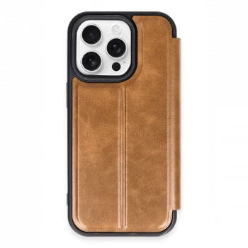 Apple iPhone 14 Pro Max Kılıf Flip Cover - Taba