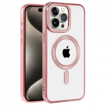 Apple iPhone 14 Pro Max Kılıf Kronos Magsafe Kapak - Rose Gold