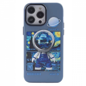 Apple iPhone 14 Pro Max Kılıf Prada Desenli Kapak - Prada Mavi - 1