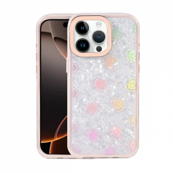 Apple iPhone 14 Pro Max Lumi Desenli Kapak - Pembe
