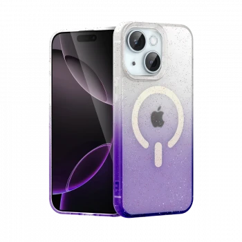 Apple iPhone 14 Pummel Shiny Magsafe Kapak - Mor