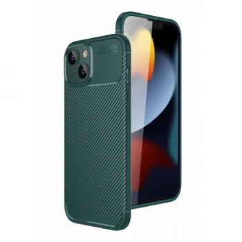 Apple iPhone 15 Kılıf Auto Focus Karbon Kapak - Yeşil