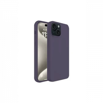 Apple iPhone 15 Kılıf First Silikon - Mürdüm