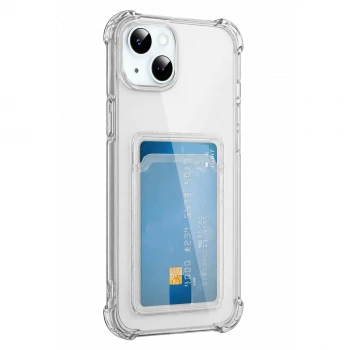 Apple iPhone 15 Kılıf Kart Şeffaf Silikon - Şeffaf