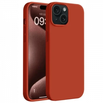 Apple iPhone 15 Plus Kılıf First Silikon - Kırmızı
