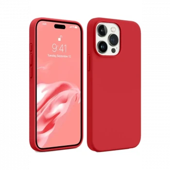 Apple iPhone 15 Pro Kılıf First Silikon - Kırmızı