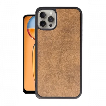 Apple iPhone 15 Pro Max Kılıf Aras Deri Kapak - Taba