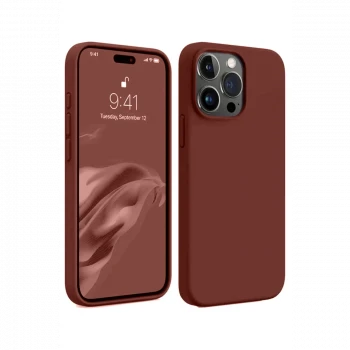 Apple iPhone 15 Pro Max Kılıf First Silikon - Bordo
