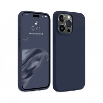 Apple iPhone 15 Pro Max Kılıf First Silikon - Lacivert