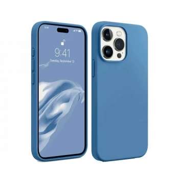 Apple iPhone 15 Pro Max Kılıf First Silikon - Mavi
