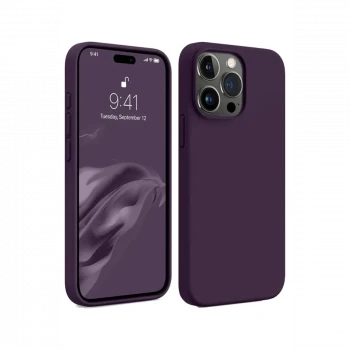 Apple iPhone 15 Pro Max Kılıf First Silikon - Mürdüm