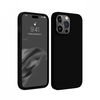 Apple iPhone 15 Pro Max Kılıf First Silikon - Siyah
